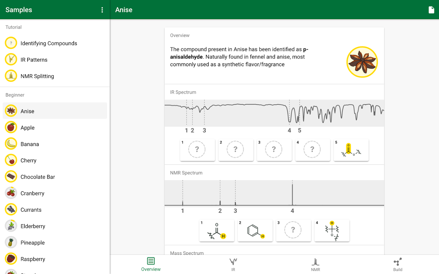 Mastering Spectroscopy running on an Android Tablet