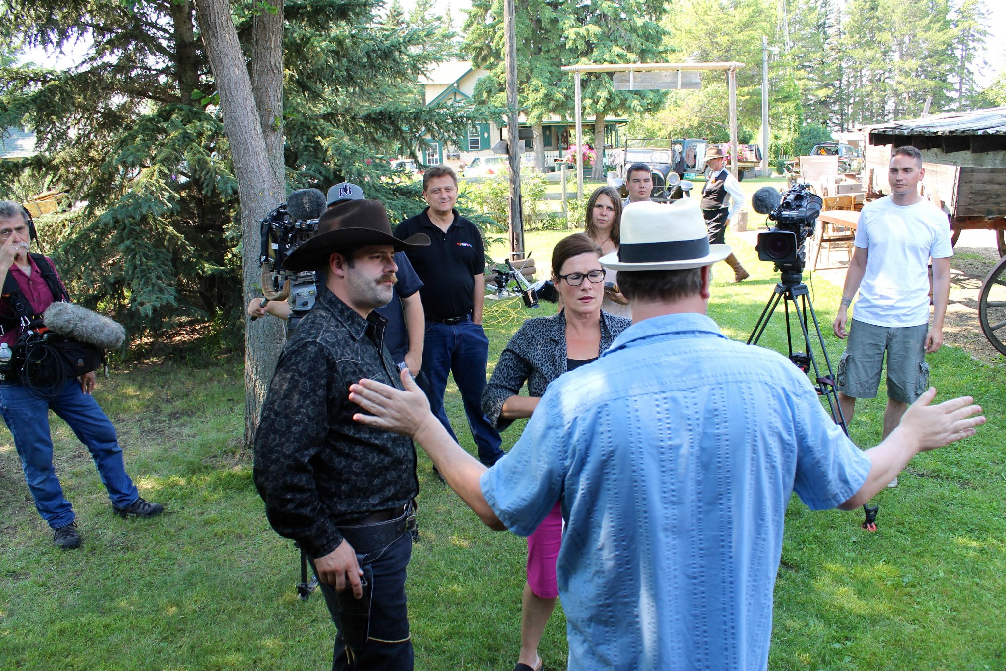 A behind the scenes shot of the author directing an episode of a TV series he made for CityTV